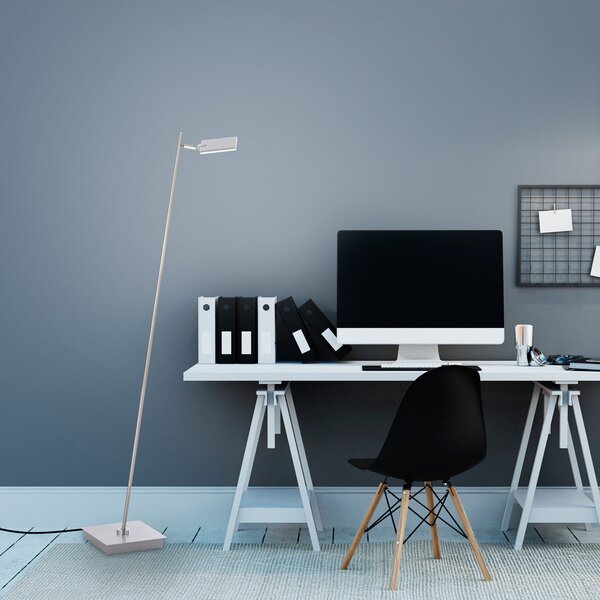 PURE lampadar LED Mira, diamant, telecomandă, CCT, reglabil, Gri, Camera de zi / sufragerie, Metal, Modern