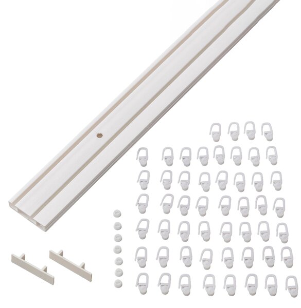 Șină dublă de tavan 180 cm – set complet