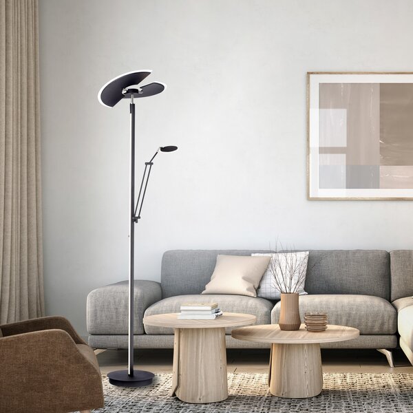 PURE Lampadar LED Mutil, grafit, lampă de citit, CCT, reglabil, Negru, Camera de zi / sufragerie, Metal, Modern, Lumină de lectură