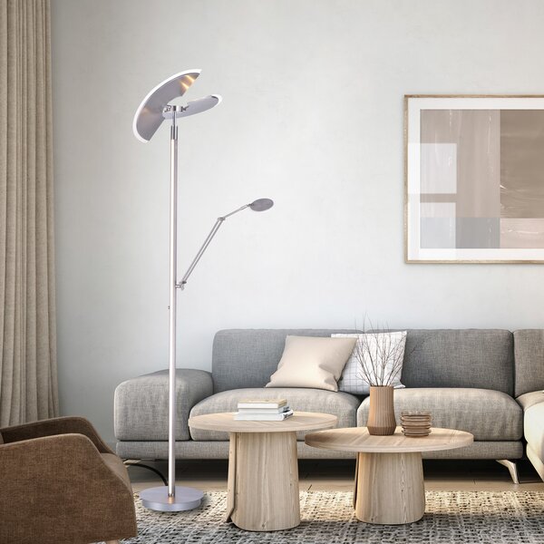 PURE Lampadar LED Mutil, model Diamond, lampă de citit, CCT, reglabil, Gri, Camera de zi / sufragerie, Metal, Modern, Lumină de lectură