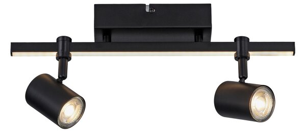 Paul Neuhaus LED spot de plafon Barik, 40 cm, reglabil, Negru, Camera de zi / sufragerie, Metal