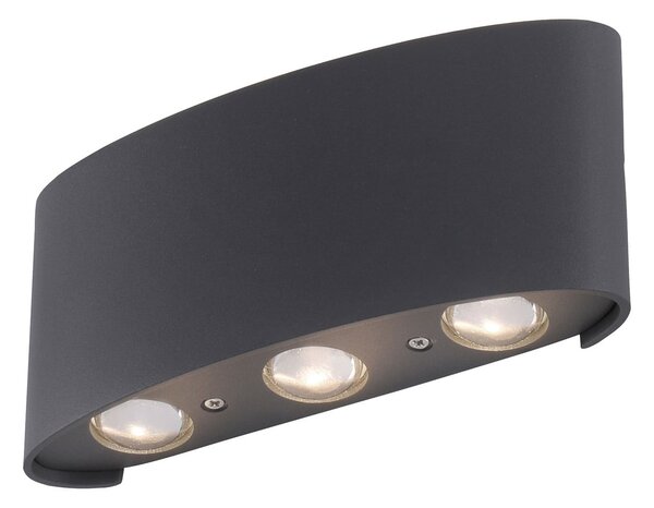 Paul Neuhaus Aplică LED Carlo, 17 cm, negru, Negru, Metal, Modern
