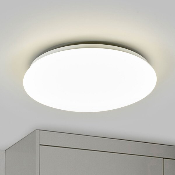 Philips Suede - plafonieră LED rotundă, Ø 38 cm, Alb, Camera de zi / sufragerie, Plastic, Modern