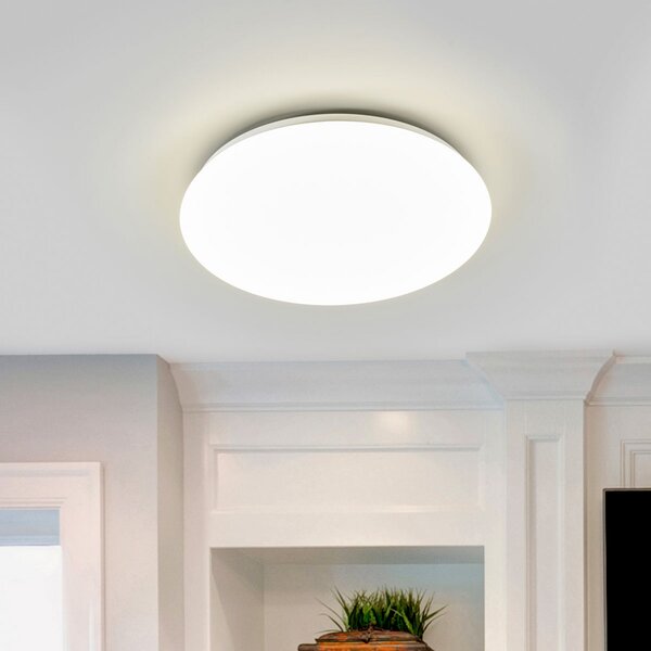 Philips Suede - plafonieră LED rotundă, Ø 38 cm, Alb, Camera de zi / sufragerie, Plastic, Modern
