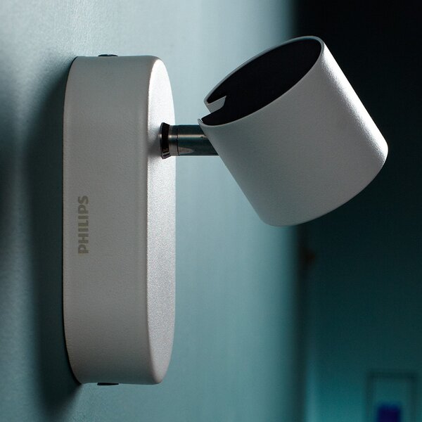 Philips Star proiector LED pivotant alb 1 bec, Alb, Camera de zi / sufragerie, Metal, Modern
