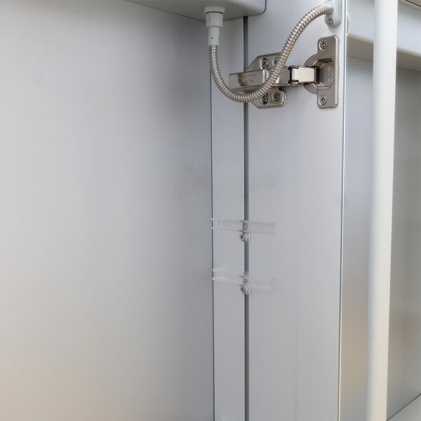 Mereo, Dulap baie Mereo 60 cm, dulap cu oglindă, argintiu, MER-CN190