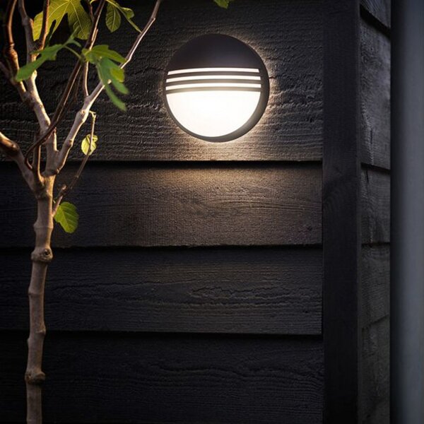 Philips Yarrow aplică LED de exterior, negru, Negru, Plastic, Modern