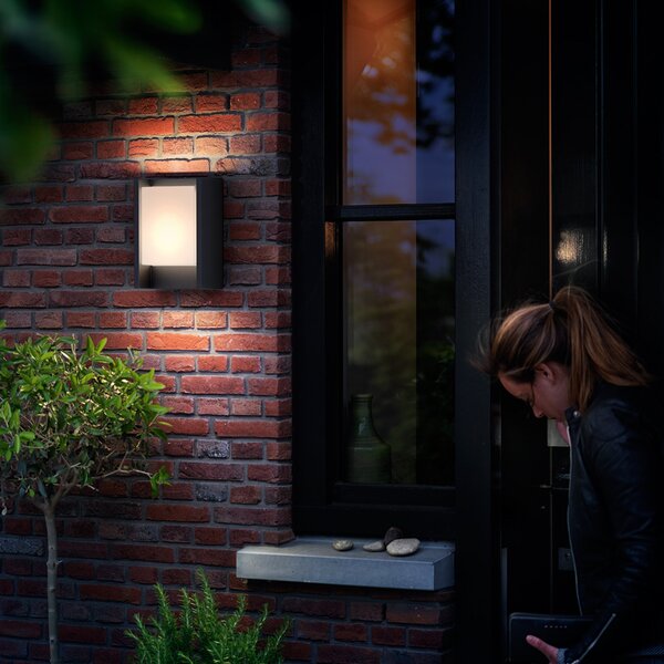 Philips LED lampă de perete exterior Arbour 1 bec, 2.700 K, Negru, Metal, Modern