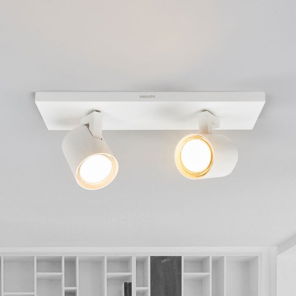 Philips Runner plafonieră LED alb 2 becuri, Alb, Camera de zi / sufragerie, Metal, Modern