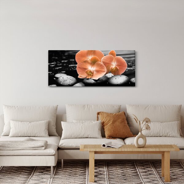 Tablou - Orhidee portocalii (120x50 cm)
