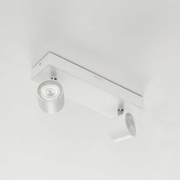 Philips Star proiector LED alb 2 becuri WarmGlow, reglabil, Alb, Camera de zi / sufragerie, Metal, Modern