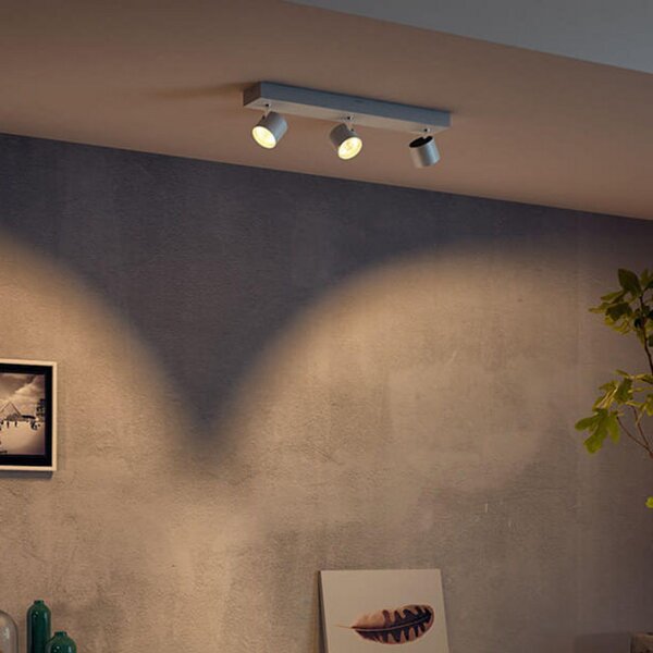 Philips Star proiector LED alb 3 becuri WarmGlow, reglabil, Alb, Camera de zi / sufragerie, Metal, Modern