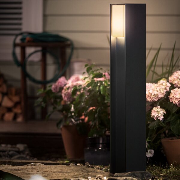Philips Hue Turaco bornă luminoasă LED, gri, controlabil, inteligent, reglabil, Negru, Metal, Modern