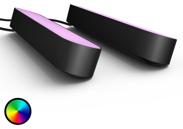 Philips Hue Play Lightbar 2x, negru, reglabil, Negru, Camera de zi / sufragerie, Plastic, Modern