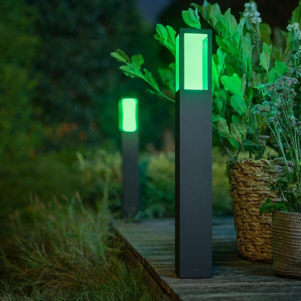 Philips Hue IMPRESS bornă luminoasă LED, RGBW, inteligentă, reglabil, Negru, Metal, Modern