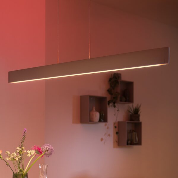 Philips Hue Ensis lampă suspendată LED, RGBW, reglabil, Alb, Camera de zi / sufragerie, Metal, Modern
