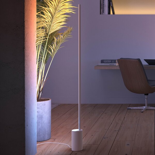 Philips Hue Gradient Signe lampă de podea LED alb, reglabil, Alb, Camera de zi / sufragerie, Metal
