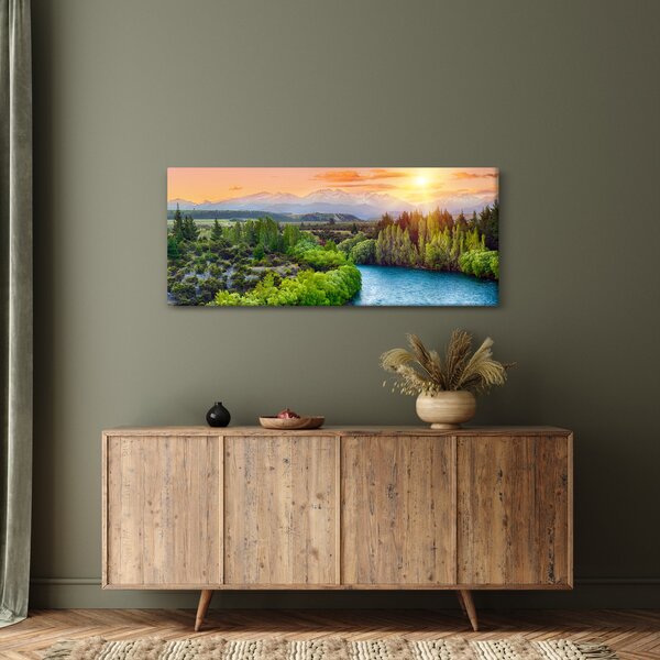 Tablou - Pădure peisaj montan (120x50 cm)