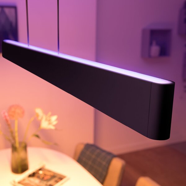 Philips Hue Ensis lampă suspendată, WACA, negru, reglabil, Negru, Camera de zi / sufragerie, Metal, Modern