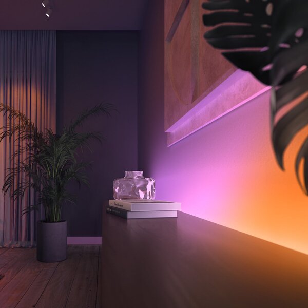 Philips Hue Gradient Ambiance Strip 1m extensie, reglabil, Camera de zi / sufragerie, Plastic