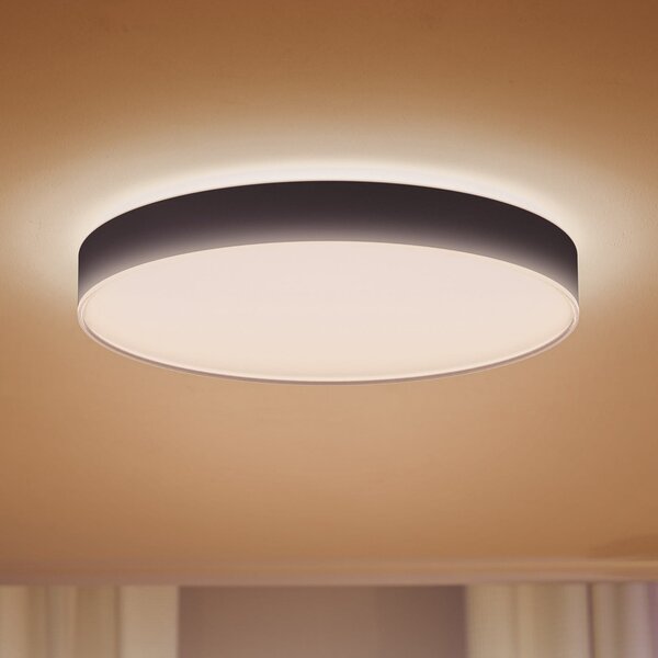 Philips Hue Plafonieră cu LED Enrave 55,1 cm negru, reglabil, Negru, Camera de zi / sufragerie, Metal, Modern