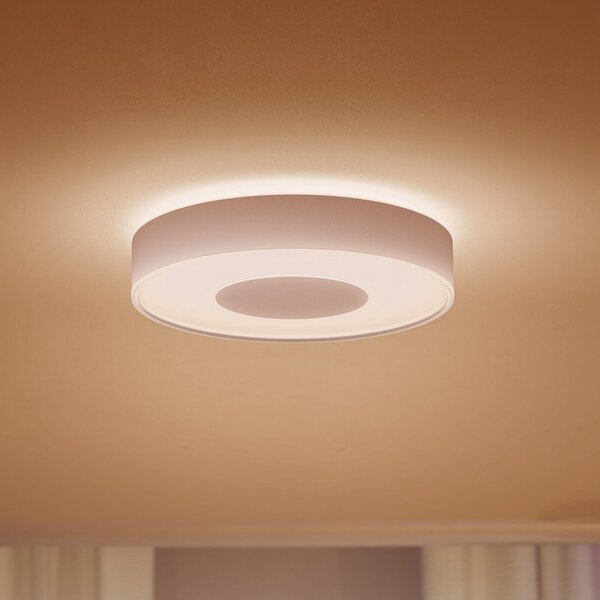 Philips Hue Infuse plafonieră LED, dimabil, 38,1 cm, albă, reglabil, Alb, Camera de zi / sufragerie, Metal, Modern