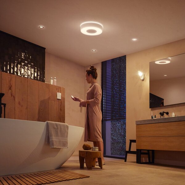 Philips Hue Plafonieră cu LED Xamento alb 38 cm, reglabil, Alb, Baie, Metal, Modern