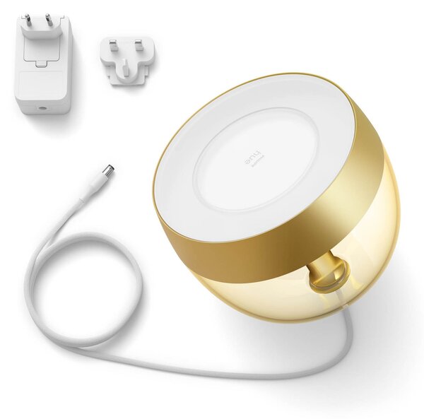 Philips Hue Iris WACA lampă de masă LED, auriu, reglabil, Auriu / Alamă, Camera de zi / sufragerie, Plastic, Modern