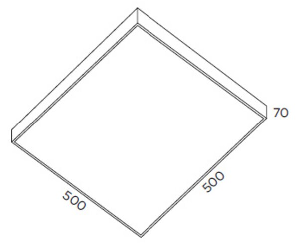 Pujol Iluminación Plafonieră pătrată LED Apolo IP20, Metalic, Hol, Metal, Modern