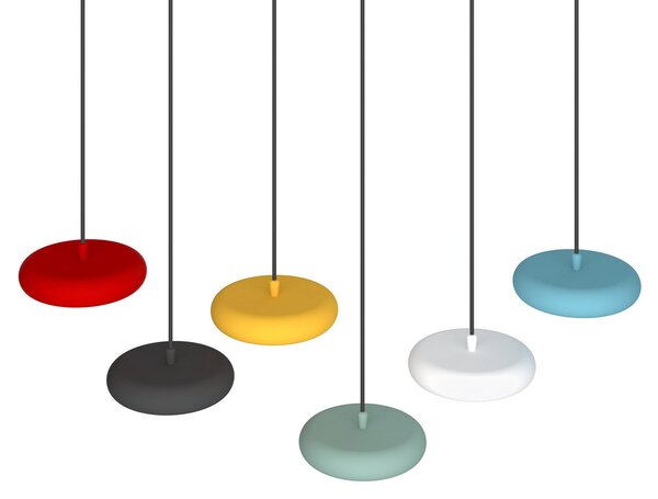 Pujol Iluminación Lampă suspendată LED Boina, Ø 19 cm, alb, reglabil, Alb, Camera de zi / sufragerie, Metal, Modern