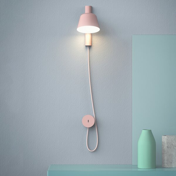 Prandina Bima W1 USB aplică de perete LED, roz, Roz / Rosé, Studiu / Birou, Metal, Modern