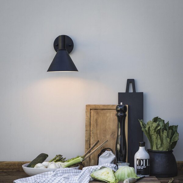 PR Home lampă de perete pentru exterior Minitripp, negru, IP44, metal, reglabil, Negru, Metal, Scandinavă
