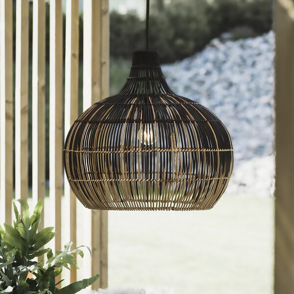 PR Home Martha lampă suspendată aspect ombre Ø 38,5 cm, reglabil, Lemn, Camera de zi / sufragerie, Lemn
