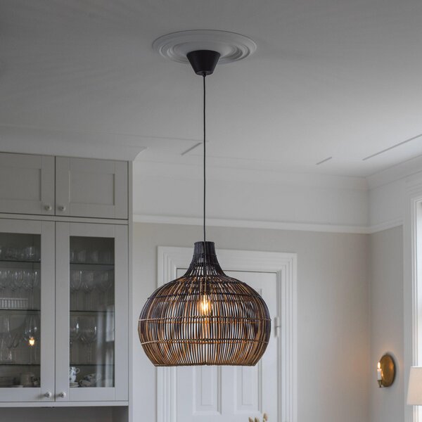 PR Home Martha Lampă suspendată aspect ombre Ø 50 cm, reglabil, Lemn, Camera de zi / sufragerie, Lemn