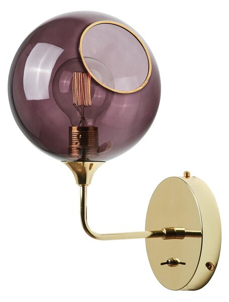 Lampă de perete DESIGN BY US, Ballroom Short, reglabil, Violet, Camera de zi, Sticlă, Design