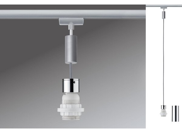 Paulmann URail 2Easy Basic pendul, crom mat, reglabil, Metalic, Camera de zi / sufragerie, Metal, Modern