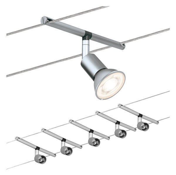 Paulmann Spice Salt sistem LED cabl. 5 becuri, 10m, Gri, Camera de zi / sufragerie, Metal, Modern
