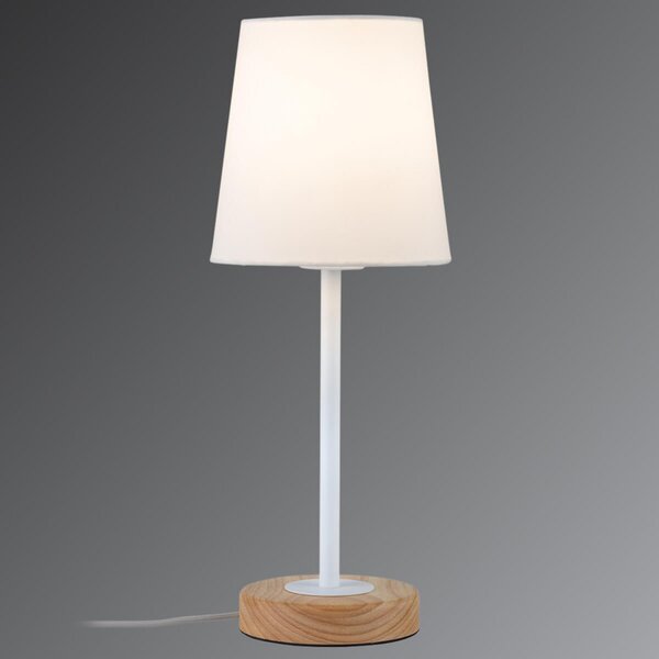 Paulmann Stellan lampă de masă cu abajur textil, Alb, Camera de zi / sufragerie, Țesătură / Textil, Modern