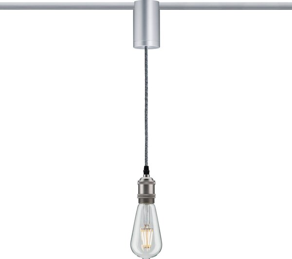 Paulmann URail adaptor pendul Universal 100W crom, Gri, Camera de zi / sufragerie, Metal, Modern