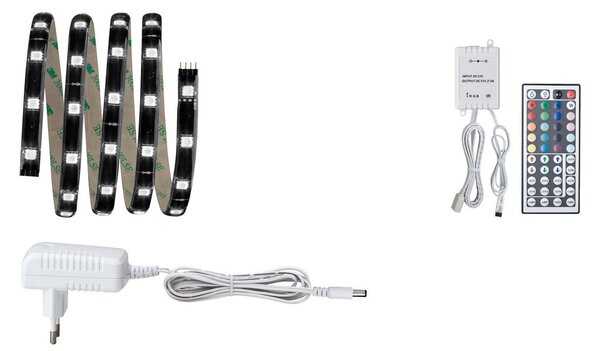 Paulmann YourLED set de bază bandă LED RGB 1,5m, reglabil, Negru, Camera de zi / sufragerie, Plastic, Modern