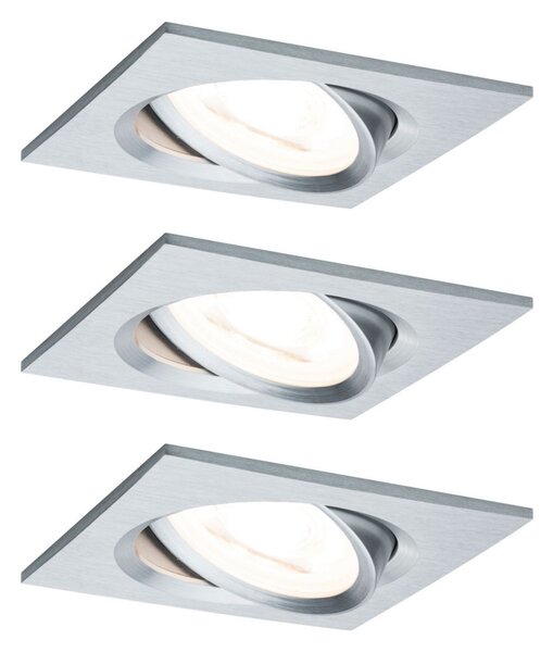 Paulmann 3 spoturi Nova unghiulare, orientabile/dimiscibile, aluminiu, reglabil, Metalic, Hol, Metal, Modern, Luminile încastrate unghiulare