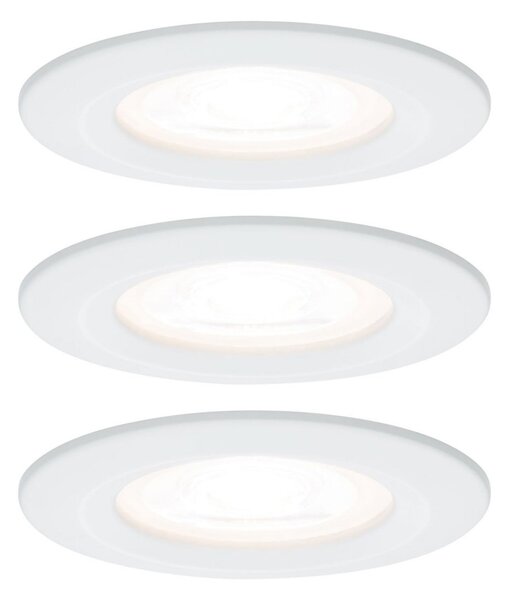Paulmann Spot Nova triplu, rotund, fix, alb, IP44, GU10, dimabil, reglabil, Alb, Hol, Metal, Modern, Corpuri de iluminat încastrate rotunde