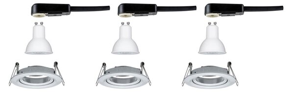 Paulmann Spot Nova rotund cu 3 becuri, orientabil/dimabil, aluminiu, reglabil, Metalic, Hol, Metal, Modern, Corpuri de iluminat încastrate rotunde