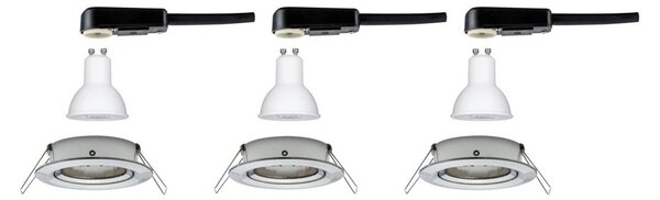 Paulmann Spot Nova rotund cu 3 spoturi, orientabil/dimabil, fier, reglabil, Gri, Hol, Metal, Modern, Corpuri de iluminat încastrate rotunde