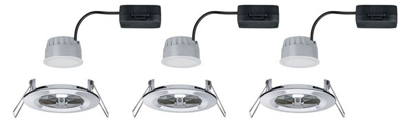 Paulmann LED încastrat spot Nova Coin 3 crom rotund dimabilizabil, reglabil, Metalic, Hol, Metal, Modern, Corpuri de iluminat încastrate rotunde