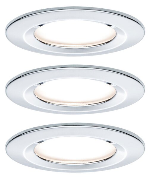 Paulmann LED încastrat spot Nova Coin 3 crom rotund dimabilizabil, reglabil, Metalic, Hol, Metal, Modern, Corpuri de iluminat încastrate rotunde