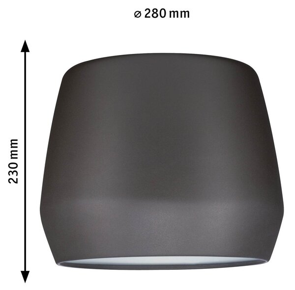 Paulmann Abajur Pirm, gri, Ø 28 cm, metal, Gri, Camera de zi / sufragerie, Metal, Modern