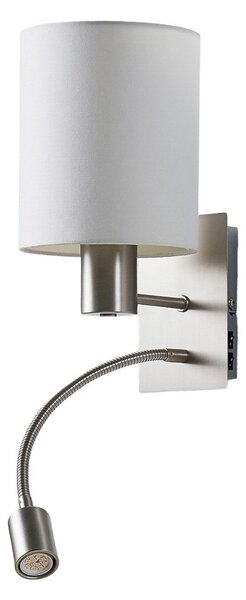 Lampă de perete Lindby, Shajan, Alb, Camera de zi, Țesătură / Textil, Modern