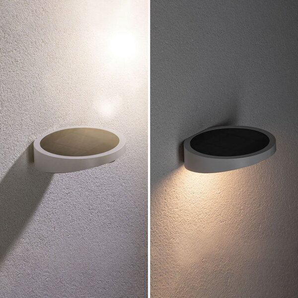 Paulmann aplică LED solară de exterior Ryse alb, Alb, Plastic, Modern, Lumini solare