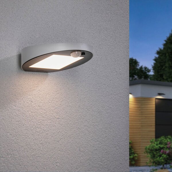 Paulmann aplică LED solară de exterior Ryse alb, Alb, Plastic, Modern, Lumini solare